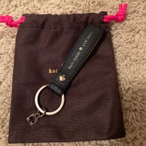 Kate Spade Black Saffiano leather keychain